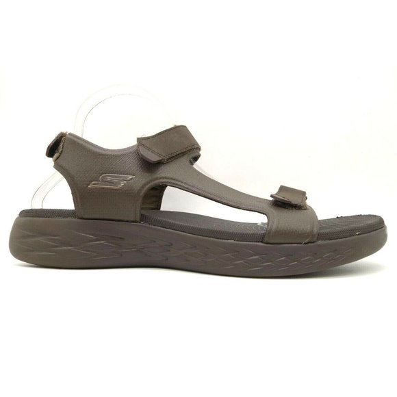 Skechers Logo Goga Max Brown Adjustable Slip On Sandals Shoes Men\'s 12 main image 7